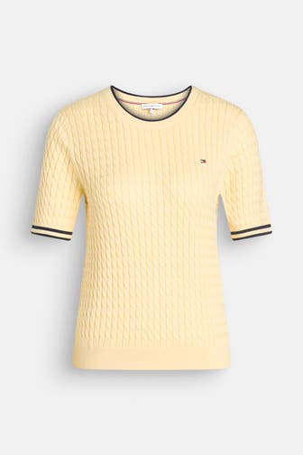 TOMMY HILFIGER Strickshirt hellgelb