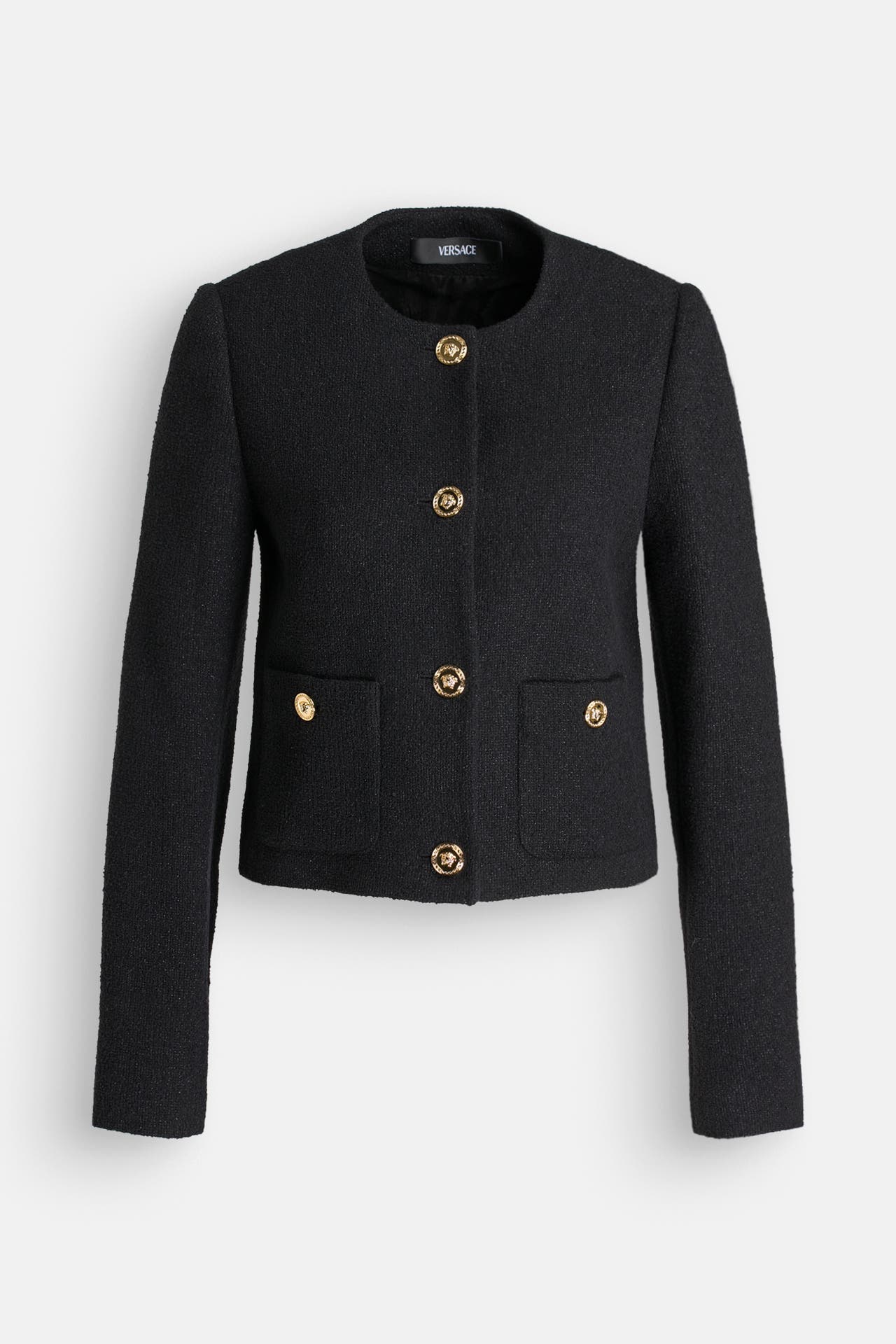 VERSACE Bouclé-Blazer schwarz, Bild 1