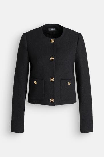 VERSACE Bouclé-Blazer schwarz