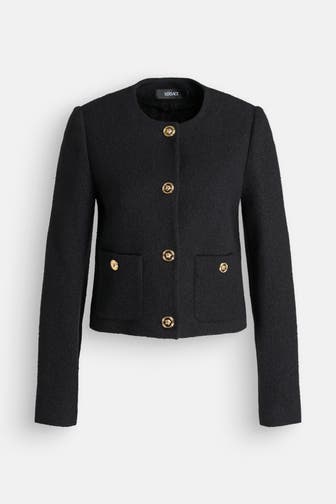 VERSACE Bouclé-Blazer schwarz