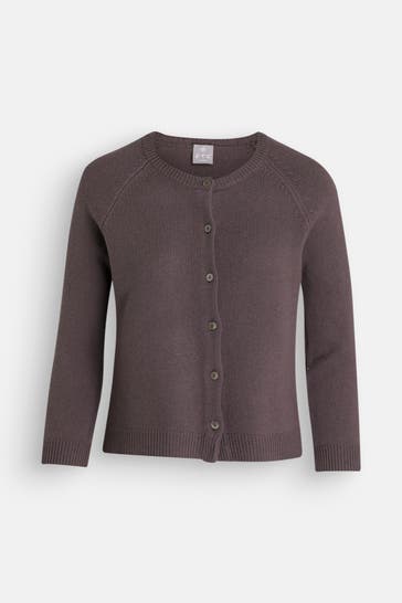 FTC Kaschmir-Strickjacke dunkelbraun