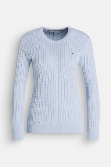 TOMMY HILFIGER Strickpullover hellblau