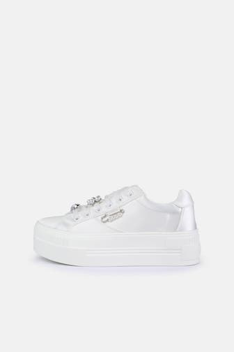 BUFFALO Satin-Sneaker 'Paired Pearl' weiß