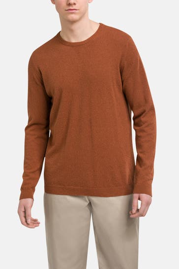 ROBERTO COLLINA Strickpullover cognac