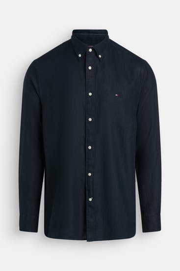 TOMMY HILFIGER - Casual-Hemd 'Solid' nachtblau