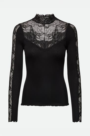 ROSEMUNDE Seidenmix-Longsleeve 'Beatha' schwarz