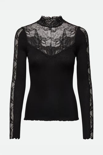 ROSEMUNDE Seidenmix-Longsleeve 'Beatha' schwarz