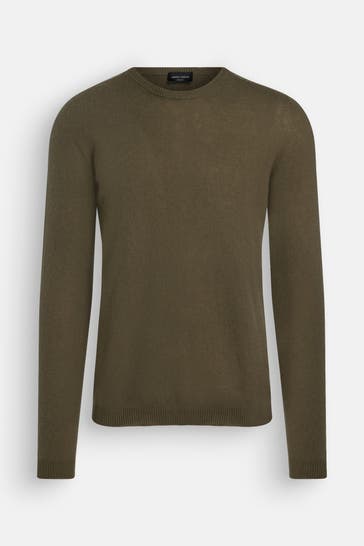 ROBERTO COLLINA Kaschmirpullover 'Girocollo' oliv