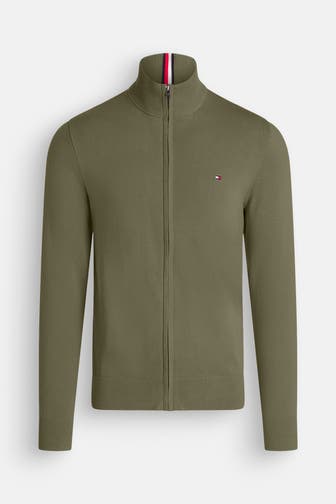 TOMMY HILFIGER Strickjacke oliv