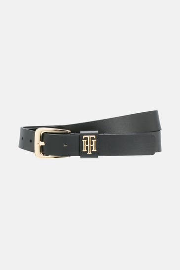 TOMMY HILFIGER Ledergürtel 'Libre' schwarz