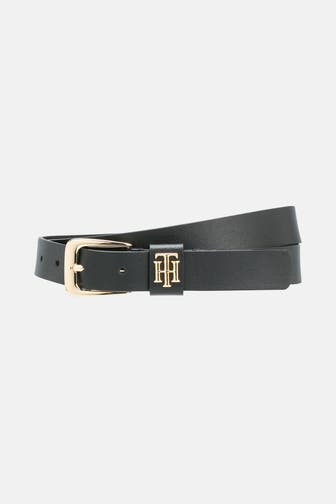 TOMMY HILFIGER Ledergürtel 'Libre' schwarz