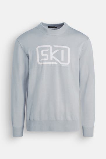 J.LINDEBERG SPORTSWEAR Woll-Strickpullover eisblau