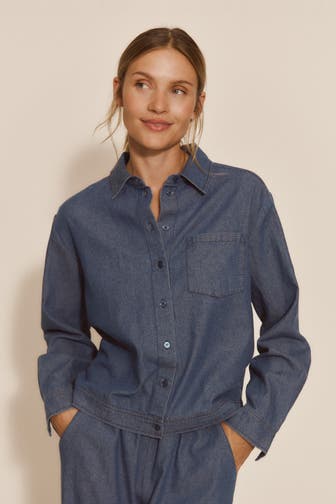 RM BY ROSEMUNDE Jeansbluse 'Lise' blau