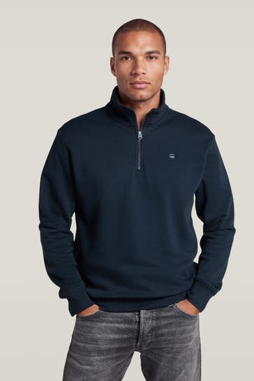 G-STAR Dark blue Half-Zip Sweater