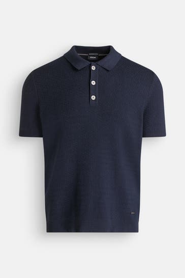 JOOP! Strick-Polo 'Willo' nachtblau