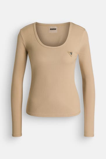 GUESS Longsleeve hellbraun