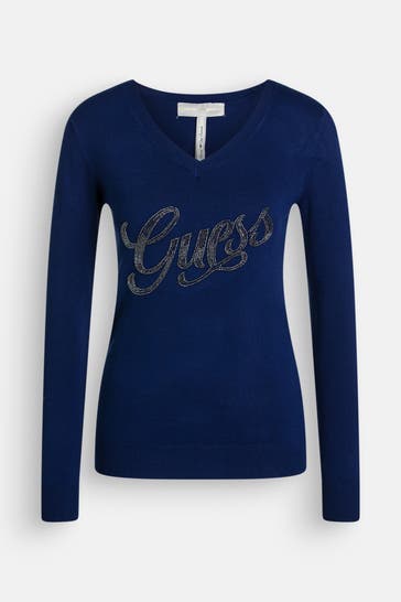 GUESS Longsleeve königsblau