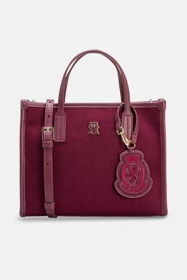 TOMMY HILFIGER Handtasche 'Melton' weinrot