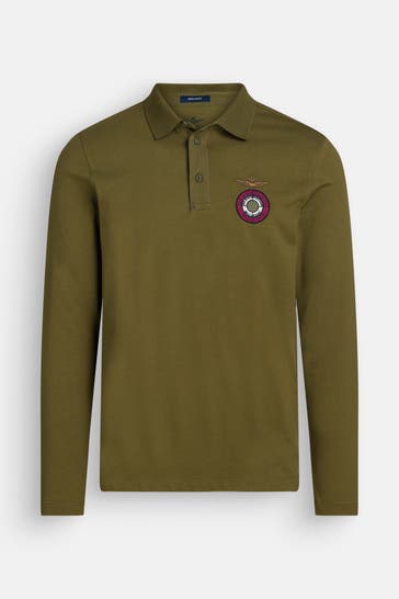 AERONAUTICA MILITARE Langarm-Polo oliv