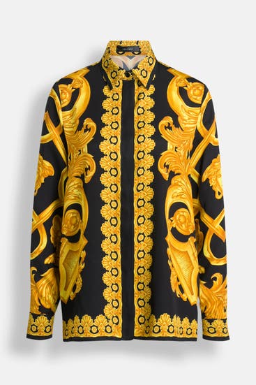 VERSACE - Seidenmix-Bluse gemustert