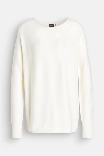 BOSS Strickpullover 'Falandinas' weiß