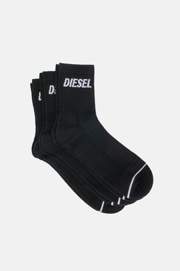 DIESEL 3er-Pack Socken 'Tennis-Crew' schwarz