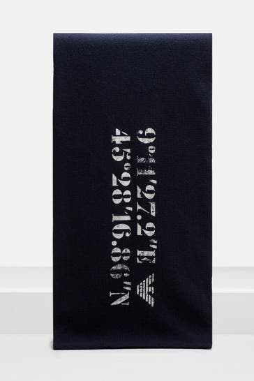 EMPORIO ARMANI Wollmix-Schal schwarzblau