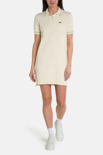 LACOSTE Polokleid ecru