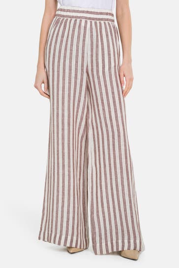 0039 ITALY Leinenmixhose 'Tamina' gestreift