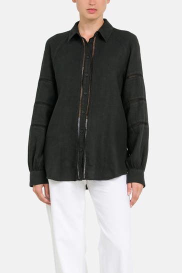 RIANI Leinenbluse schwarz