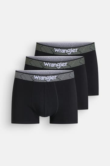 WRANGLER 3er-Pack Boxer Trunks 'Worthing' schwarz