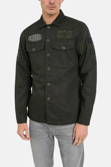 REPLAY Overshirt dunkelgrün