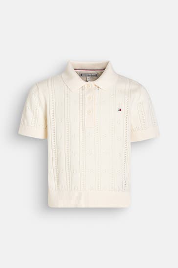 TOMMY HILFIGER Strick-Shirt ecru