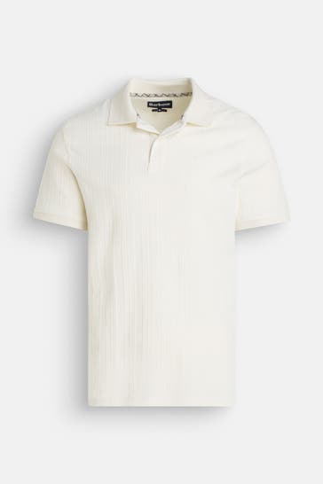BARBOUR Strick-Polo 'Harwell' ecru