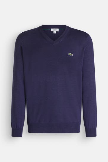 LACOSTE Wollmix-Pullover nachtblau
