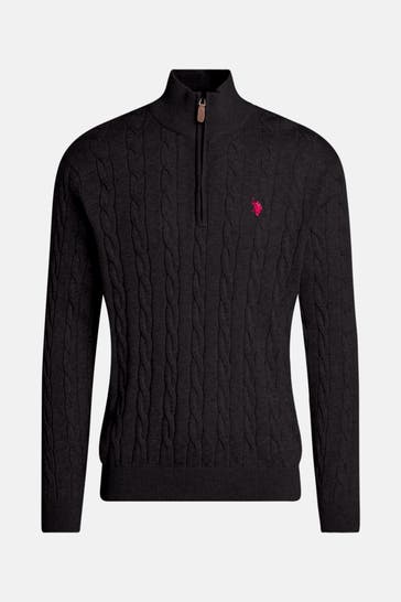 U.S. POLO ASSN. Strick-Troyer schwarz