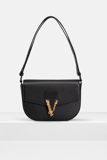VERSACE Leder-Handtasche schwarz