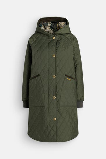 BARBOUR Light-Steppmantel 'Hilary' dunkelgrün