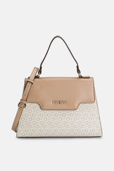 GUESS Handtasche beige logo
