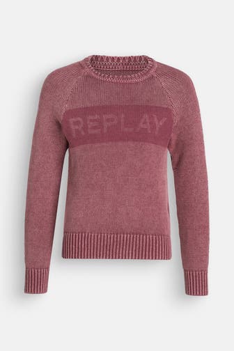 REPLAY Strickpullover burgunder