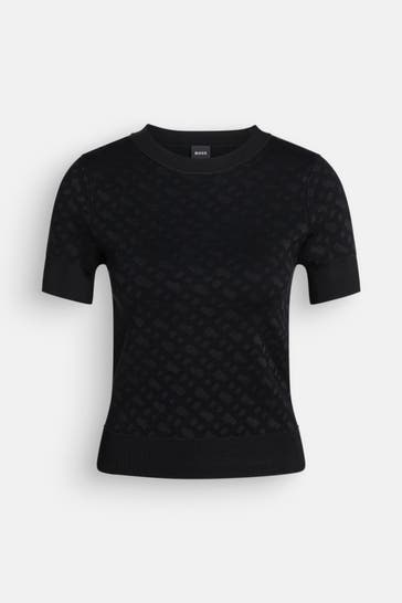 BOSS Strickshirt 'Forkena' schwarz