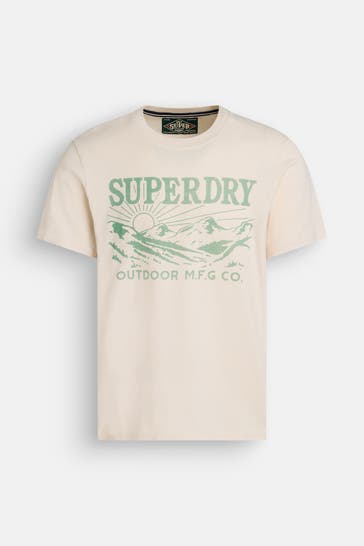 SUPERDRY T-Shirt 'Retro Outdoor' ecru