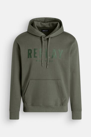 REPLAY Hoodie oliv