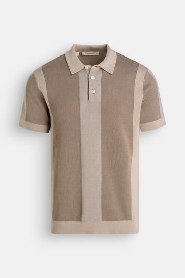 SELECTED Strick-Polo gestreift