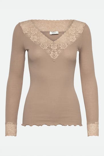 ROSEMUNDE Lace top, taupe