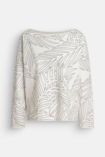 JUVIA Longsleeve 'Judi' beige gemustert