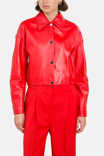 BOSS Lederjacke 'Sassina' rot