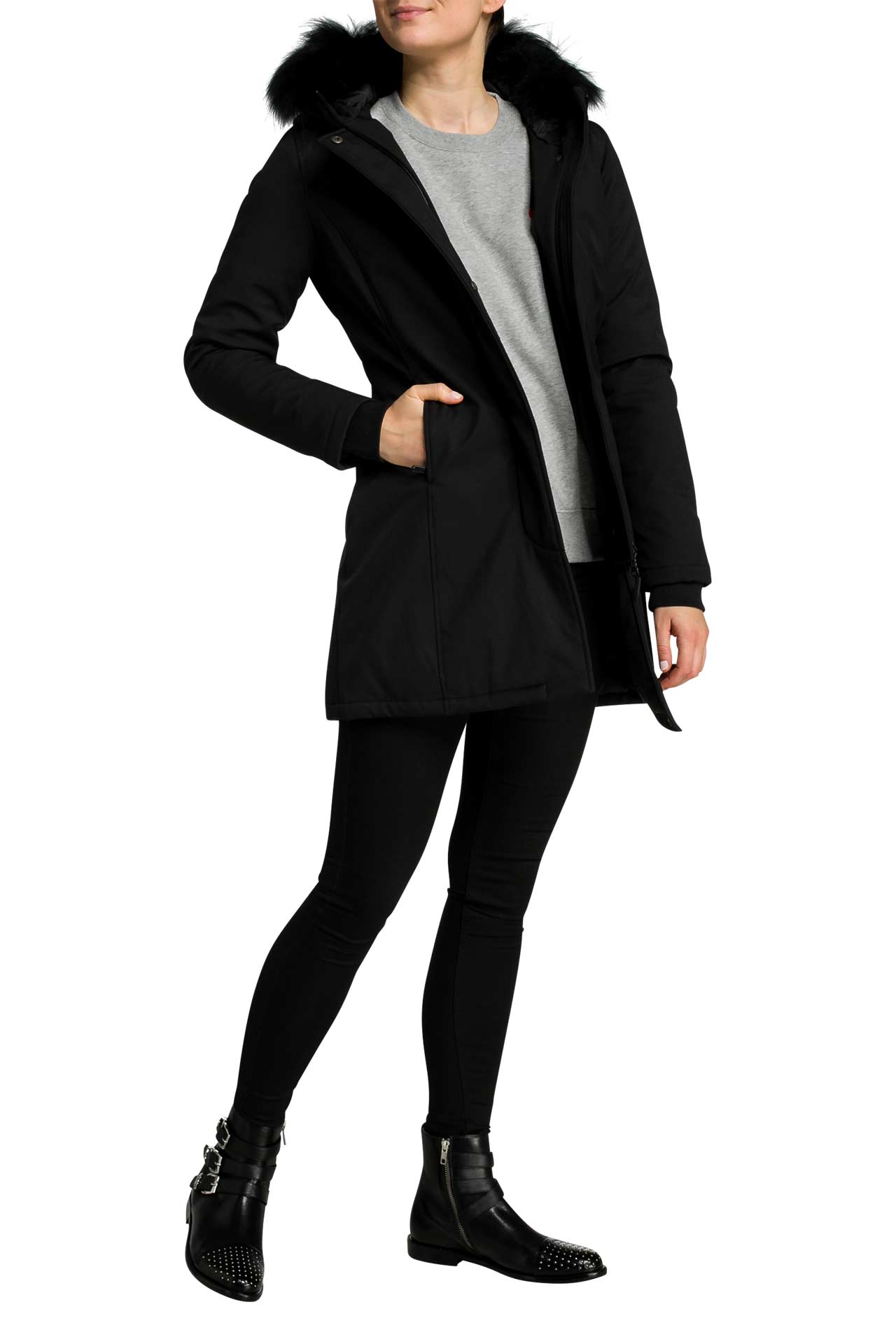Echtpelz Parka schwarz BOMBOOGIE g nstig online kaufen