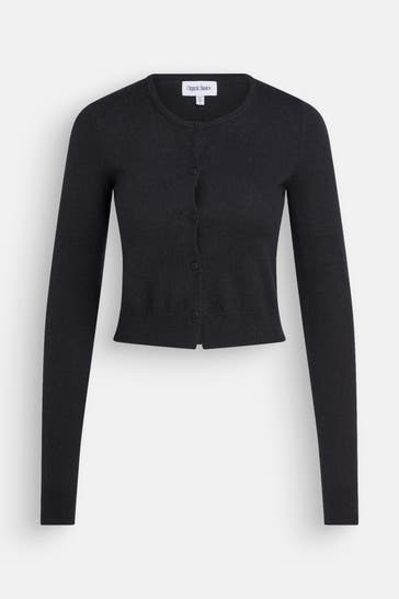 ORGANIC BASICS Wollmix-Cardigan 'Fine' schwarz