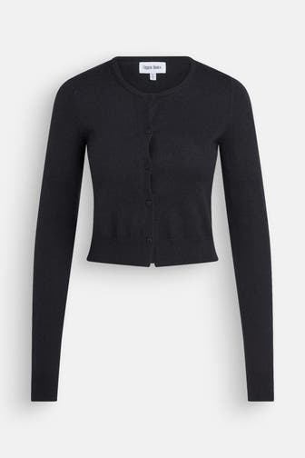 ORGANIC BASICS Wollmix-Cardigan 'Fine' schwarz